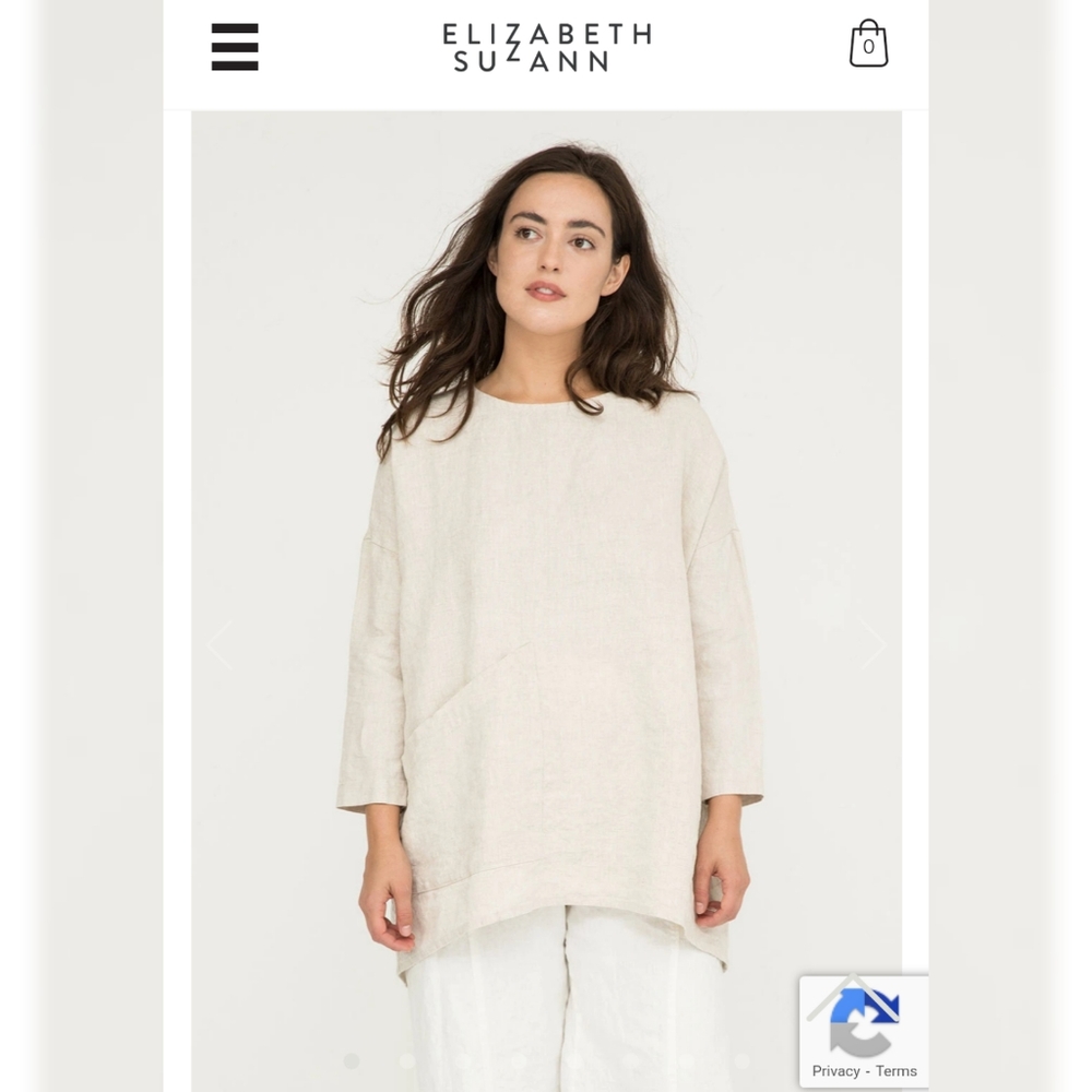 Long Sleeve Harper Tunic in Midweight Linen - Flax